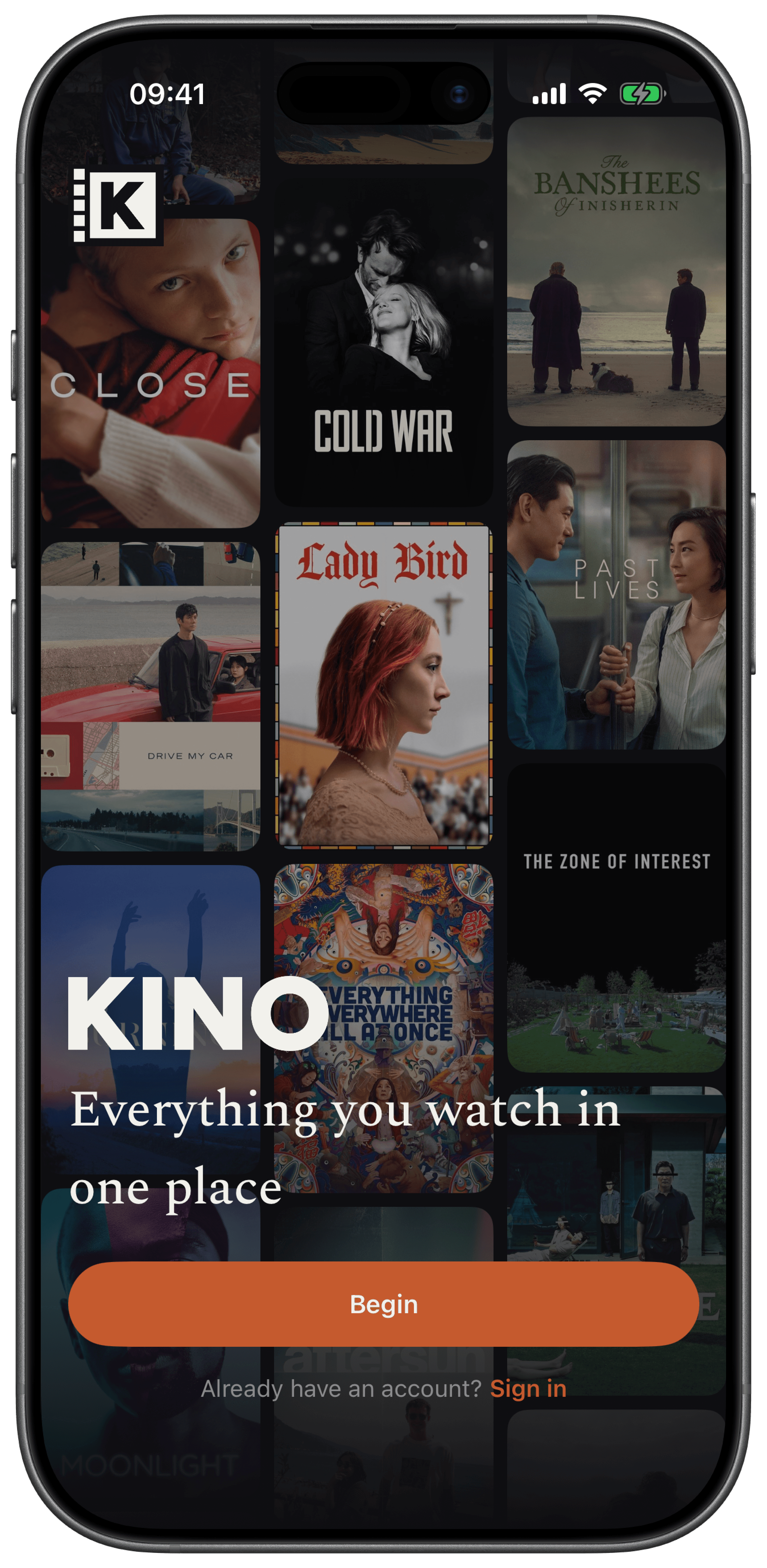 The Kino app on an iPhone